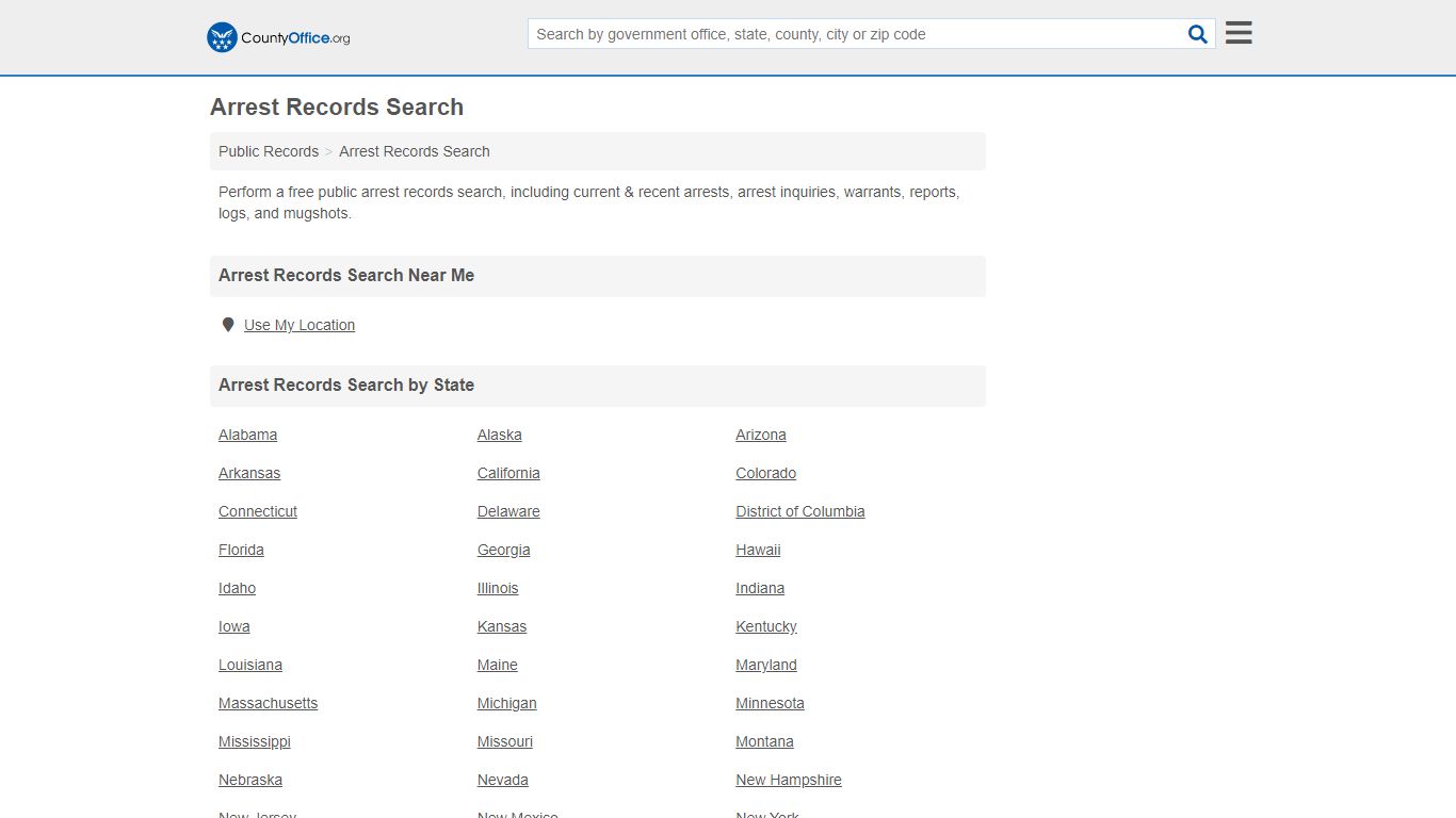 Arrest Records Search (Arrests & Mugshots) - County Office